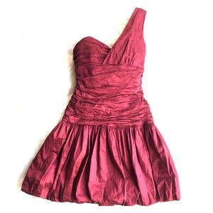 Cute BCBGMAXAZRIA One Shoulder Red Dress - size 2